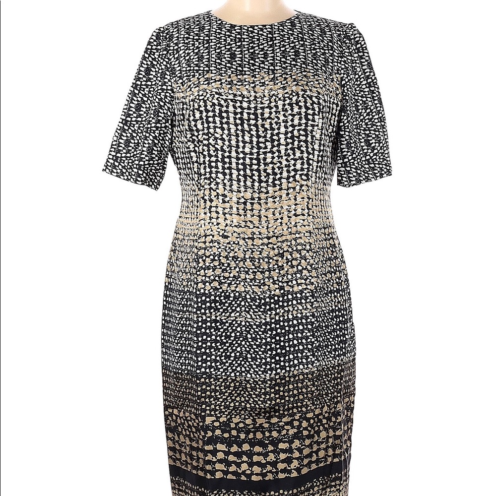 Brooks Brothers Black/Gold Italian Silk Dress